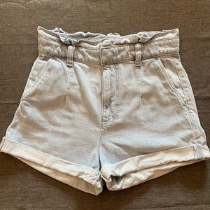 High waisted light blue Jean shorts from Express